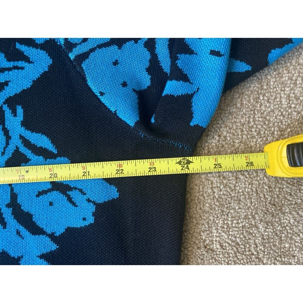 New York & Company Blue Black Floral Print Classic Staple Sweater Size 2X - Picture 6 of 10